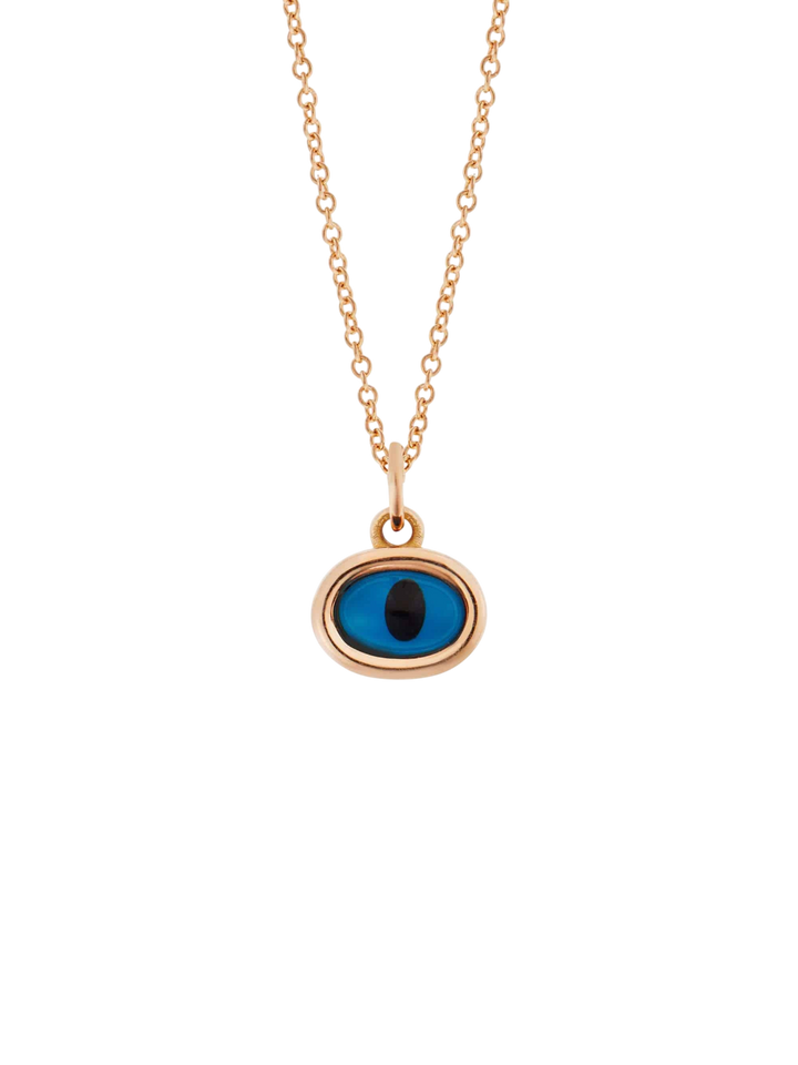 Rose Mini Oval Eye Pendant - EVIL EYE - Ileana Makri