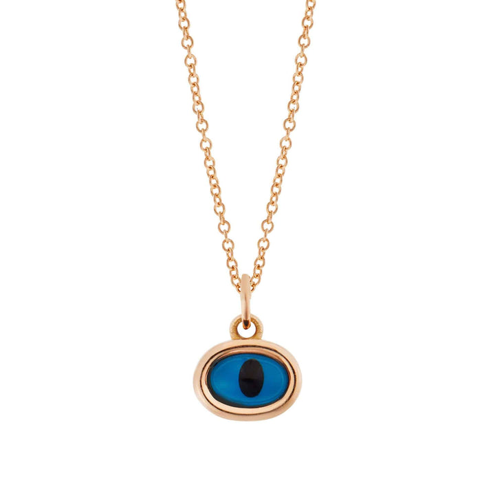 Rose Mini Oval Eye Pendant - EVIL EYE - Ileana Makri store