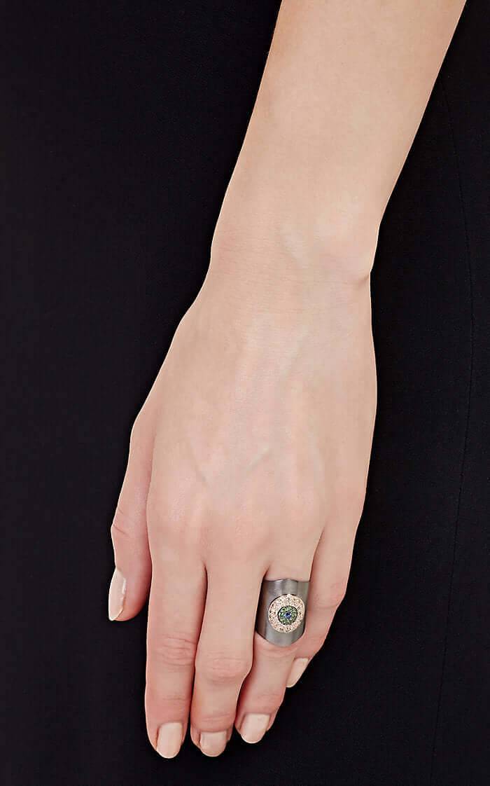 Round Eye Shield Ring Slv - EYE LOVE - Ileana Makri