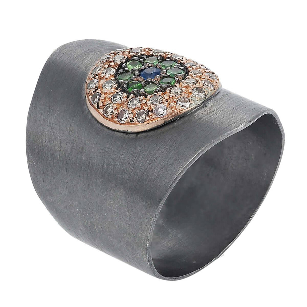 Round Eye Shield Ring Slv - EYE LOVE - Ileana Makri