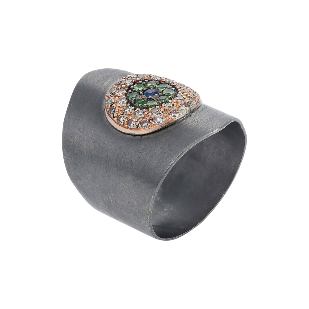 Round Eye Shield Ring Slv - EYE LOVE - Ileana Makri