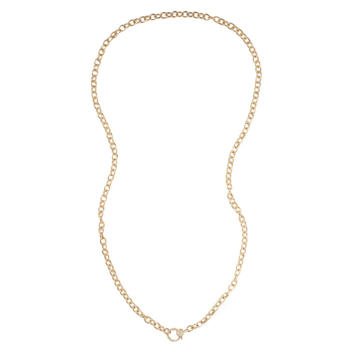 Round Link Chain Large Diamond Lock Y14 - D (80cm) - Chains - Ileana Makri