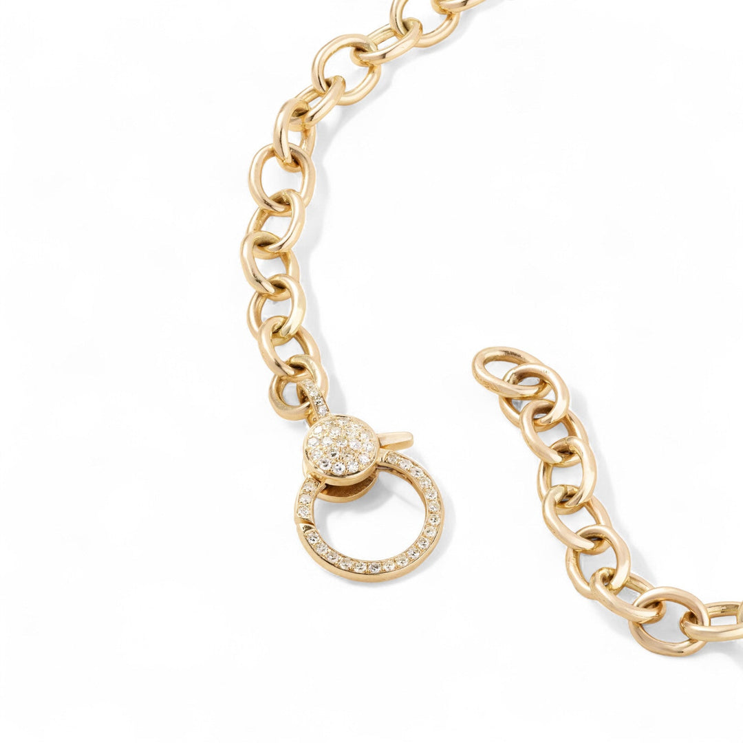 Round Link Chain Large Diamond Lock Y14 - D (80cm) - Chains - Ileana Makri