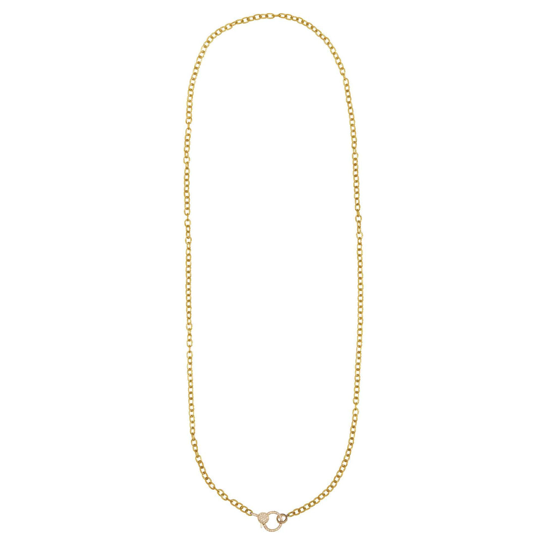 Round Link Chain Large Diamond Lock Y14 - D (80cm) - Chains - Ileana Makri
