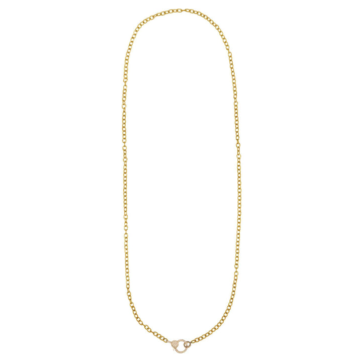 Round Link Chain Large Diamond Lock Y14 - D (80cm) - Chains - Ileana Makri