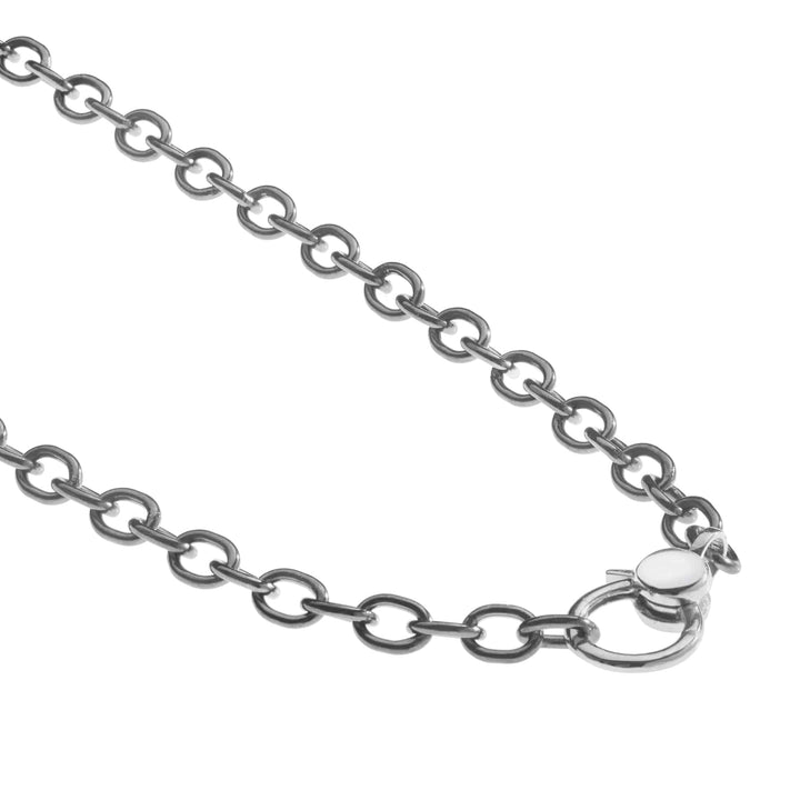 Round link chain large gold lock SLV - W14 - Chains - Ileana Makri