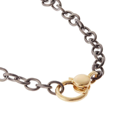 Round link chain large gold lock SLV-Y14 - Chains - Ileana Makri store