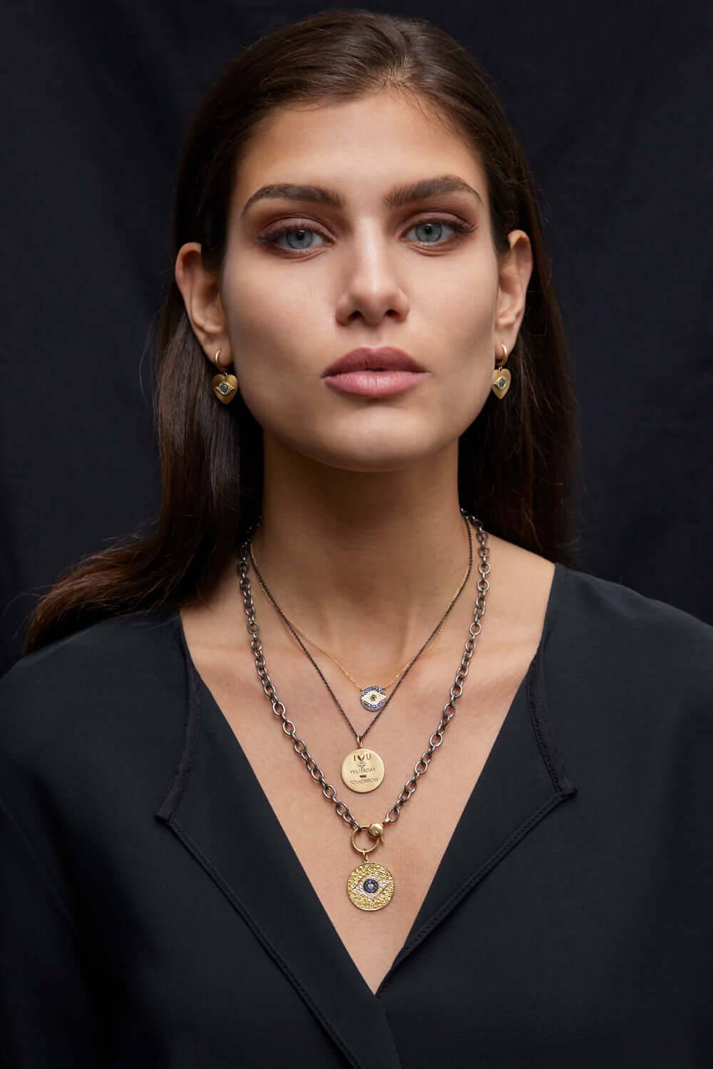 Round link chain large gold lock SLV - Y14 - Chains - Ileana Makri