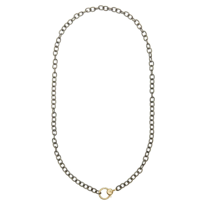 Round link chain large gold lock SLV - Y14 - Chains - Ileana Makri