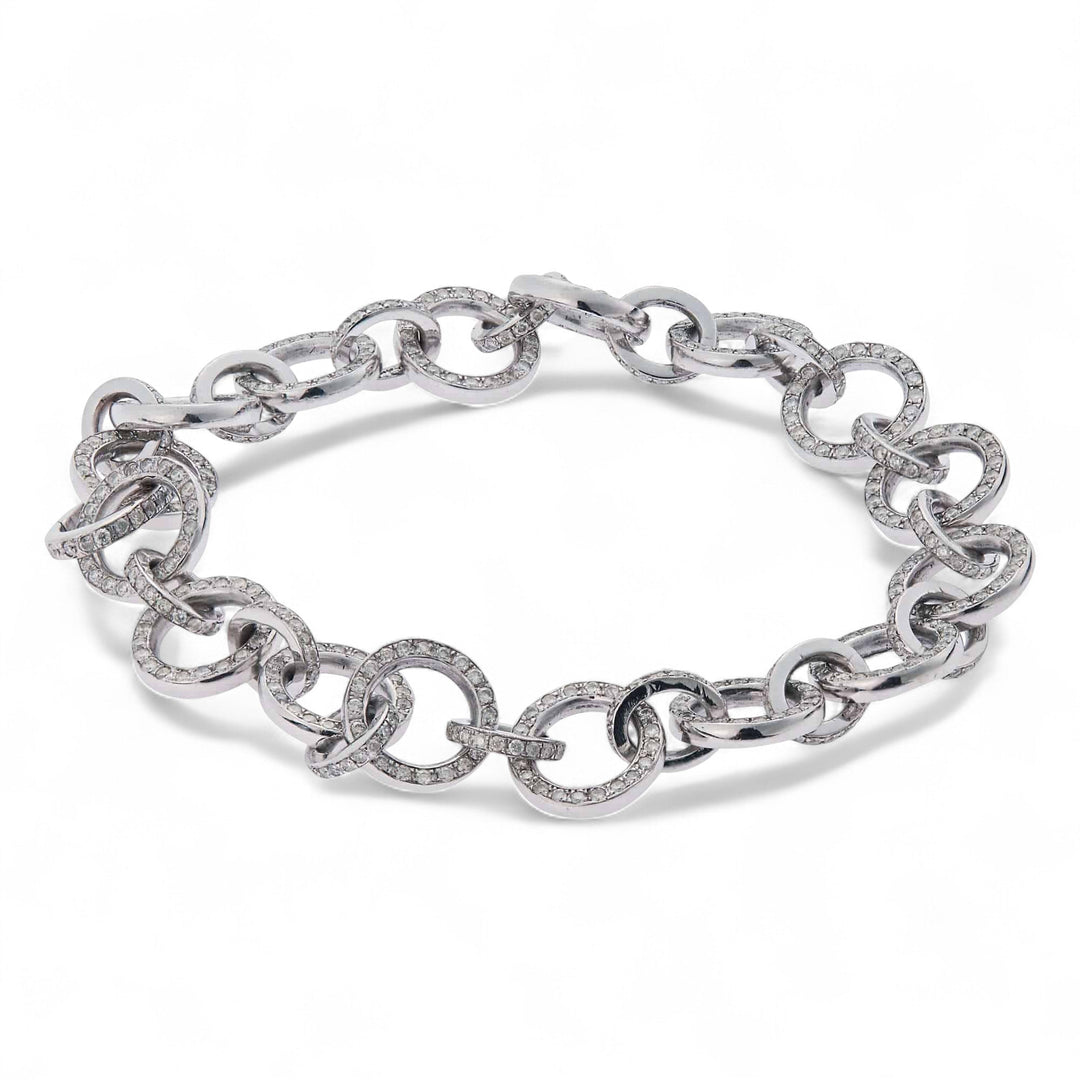 Round Link Diamond Bracelet W - D - Chains - Ileana Makri