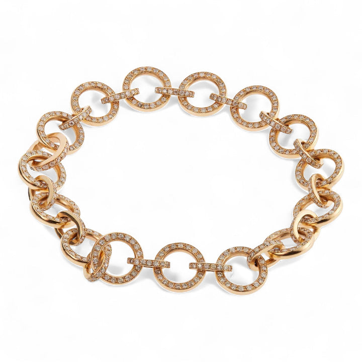 Round Link Diamond Bracelet Y - D - Chains - Ileana Makri