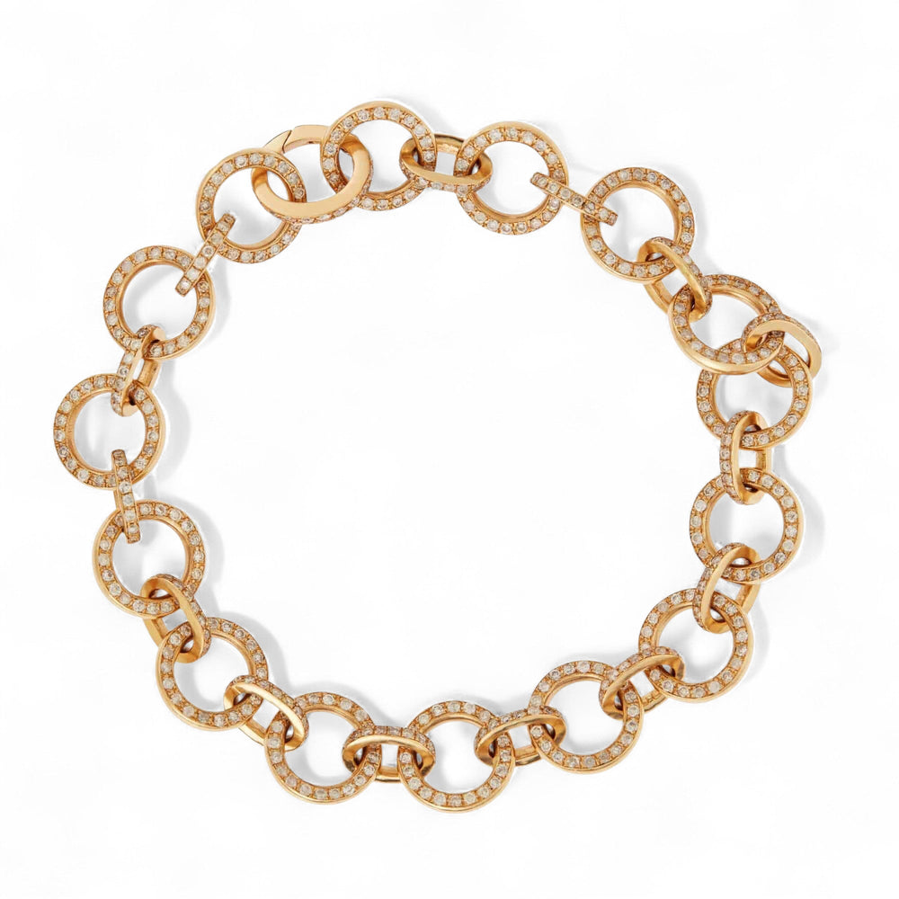 Round Link Diamond Bracelet Y - D - Chains - Ileana Makri