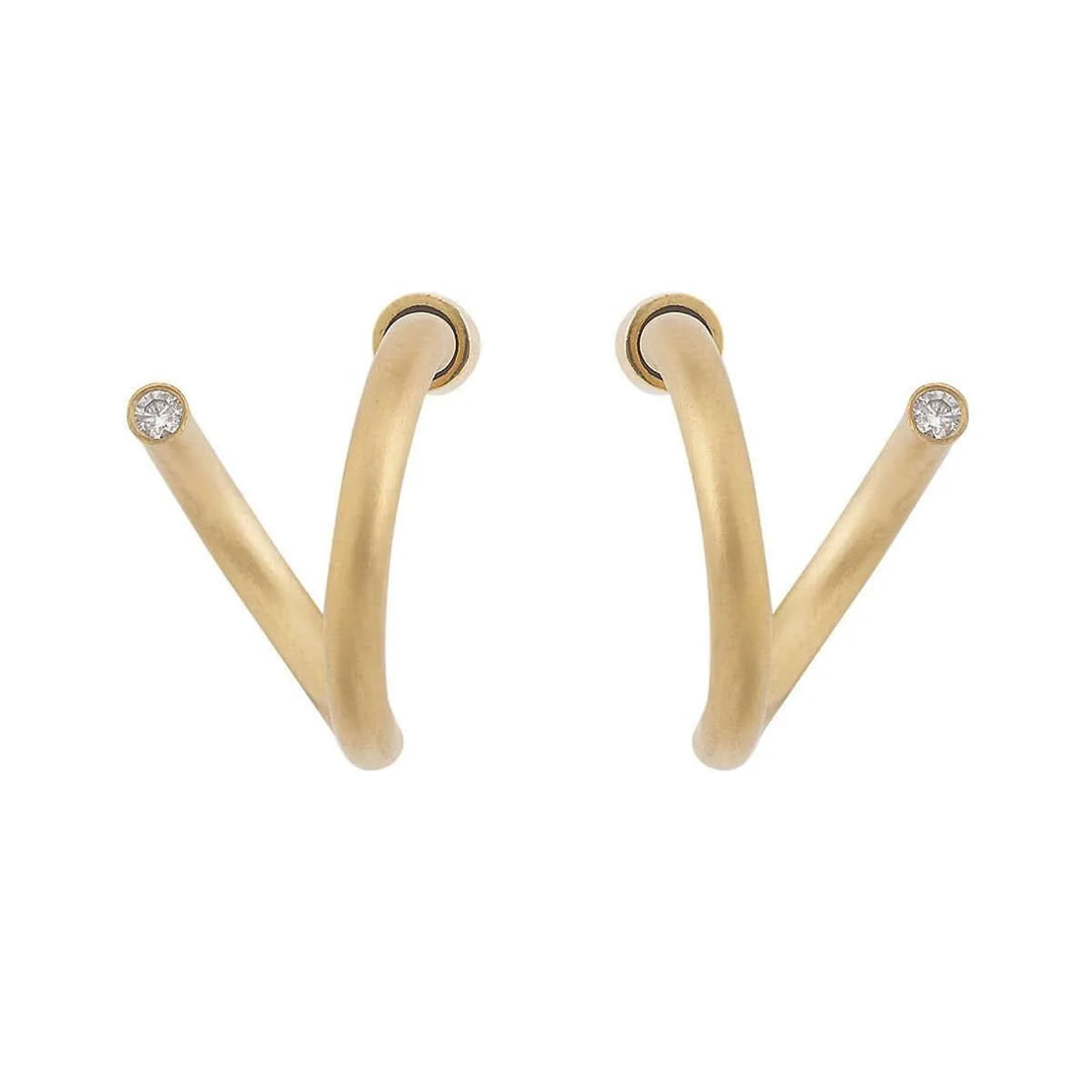 Round Pipe Twist Hoops - Eye M Minimal - Ileana Makri store