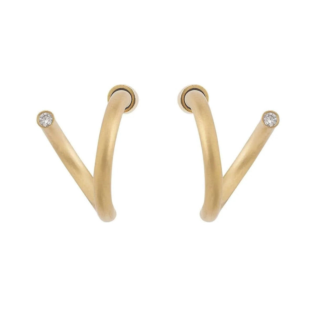 Round Pipe Twist Hoops - Eye M Minimal - Ileana Makri