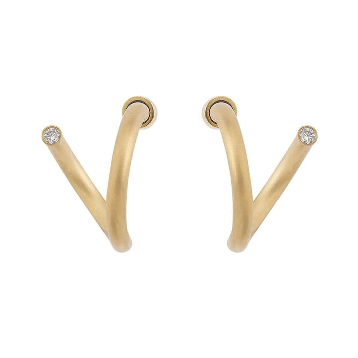Round Pipe Twist Hoops - Eye M Minimal - Ileana Makri