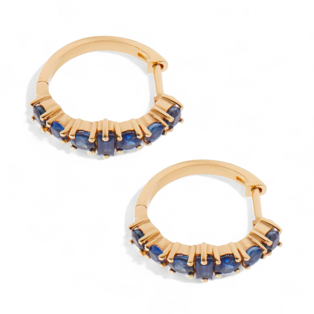 Round Rivulet Blue Sapphire Hoops - Rivulet - Ileana Makri