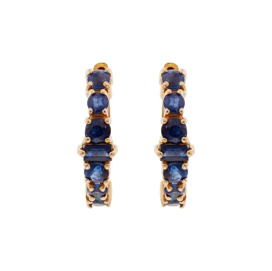 Round Rivulet Blue Sapphire Hoops - Rivulet - Ileana Makri