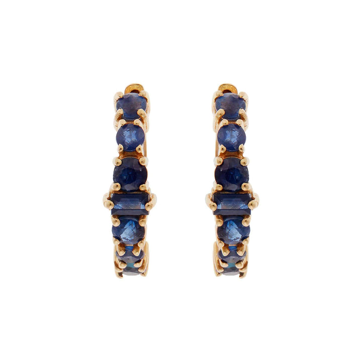 Round Rivulet Blue Sapphire Hoops - Rivulet - Ileana Makri