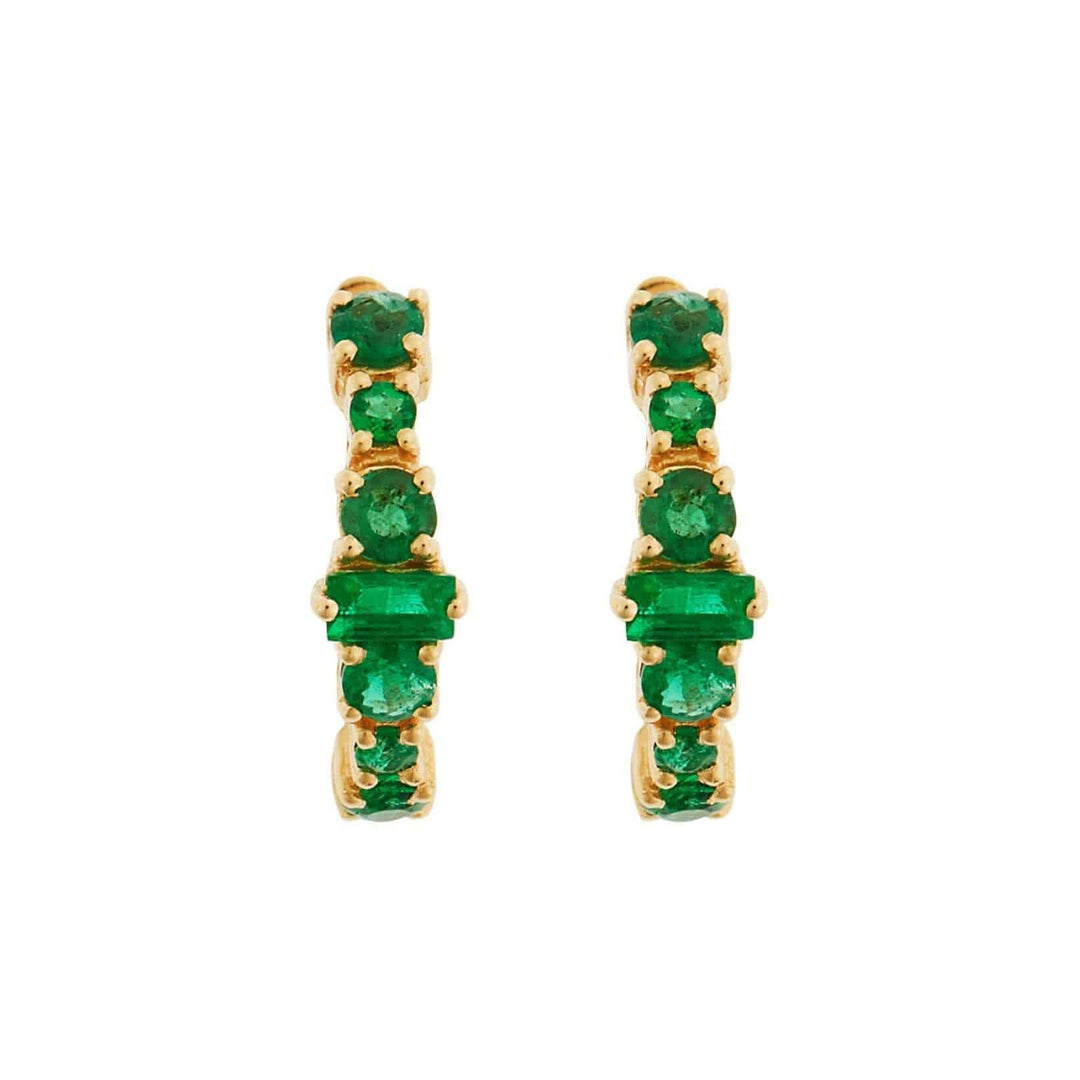 Round Rivulet Emerlad Hoops - Rivulet - Ileana Makri