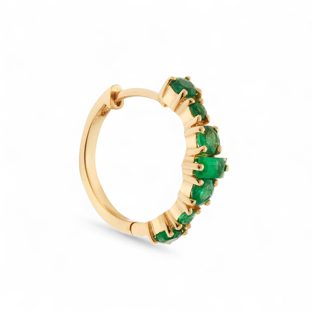 Round Rivulet Emerlad Hoops - Rivulet - Ileana Makri