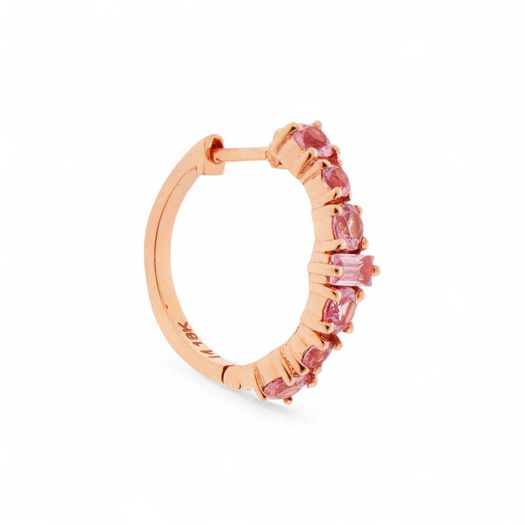 Round Rivulet Pink Sapphire Hoops