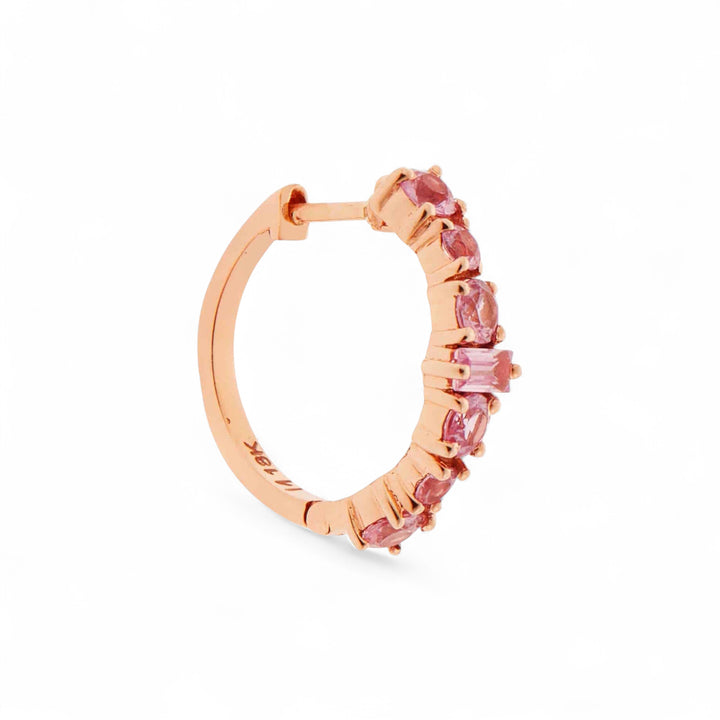 Round Rivulet Pink Sapphire Hoops