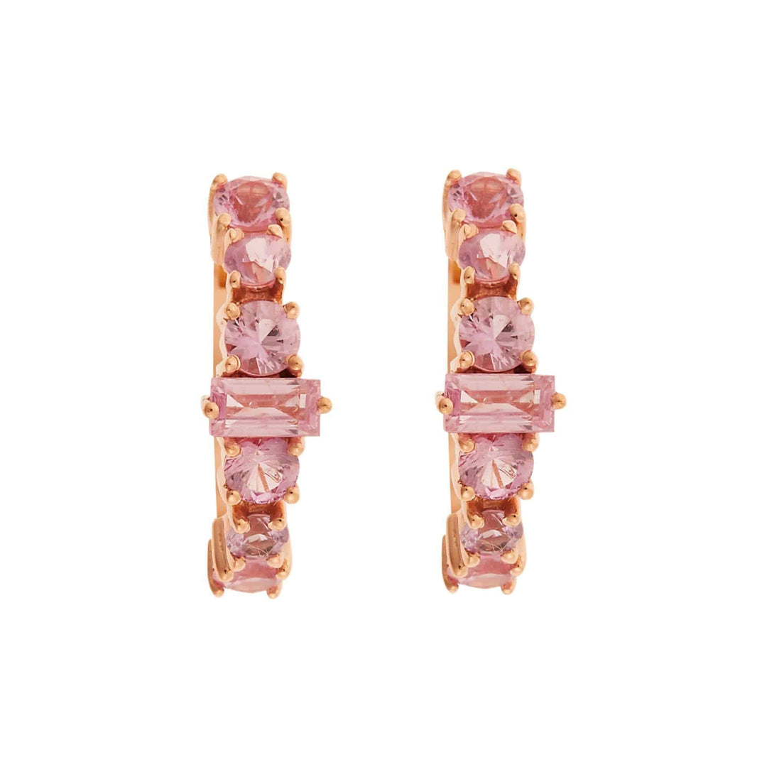 Round Rivulet Pink Sapphire Hoops - Rivulet - Ileana Makri