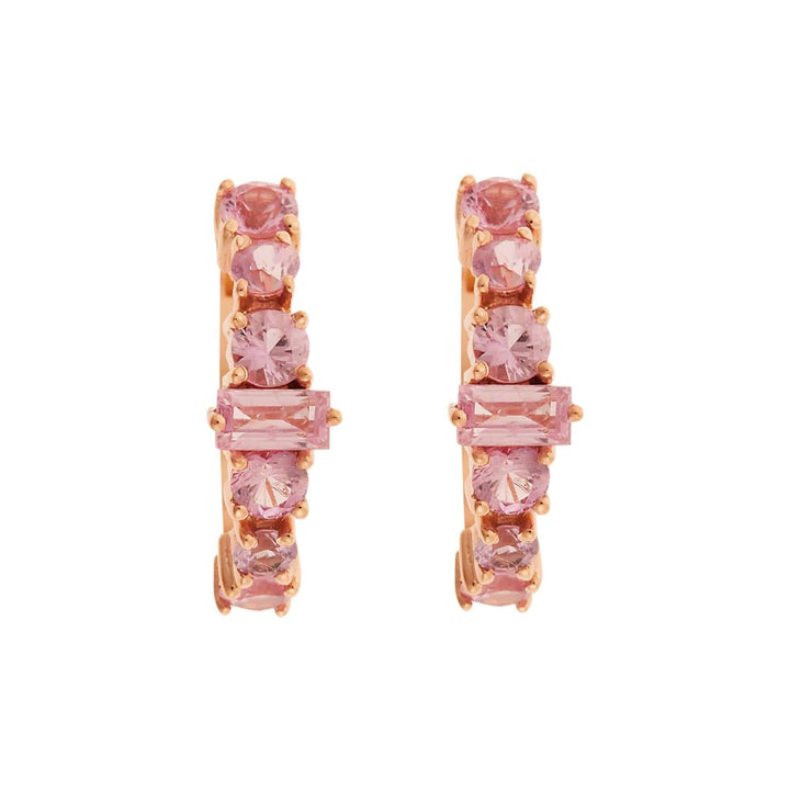 Round Rivulet Pink Sapphire Hoops - Rivulet - Ileana Makri
