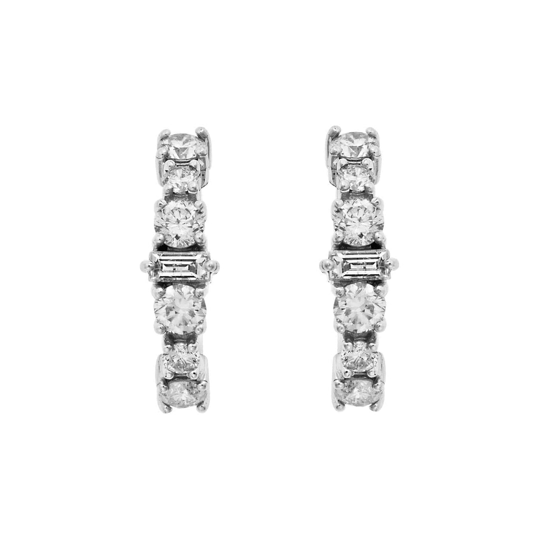 Round Rivulet White Diamond Hoops - Rivulet - Ileana Makri
