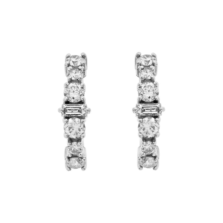 Round Rivulet White Diamond Hoops - Rivulet - Ileana Makri