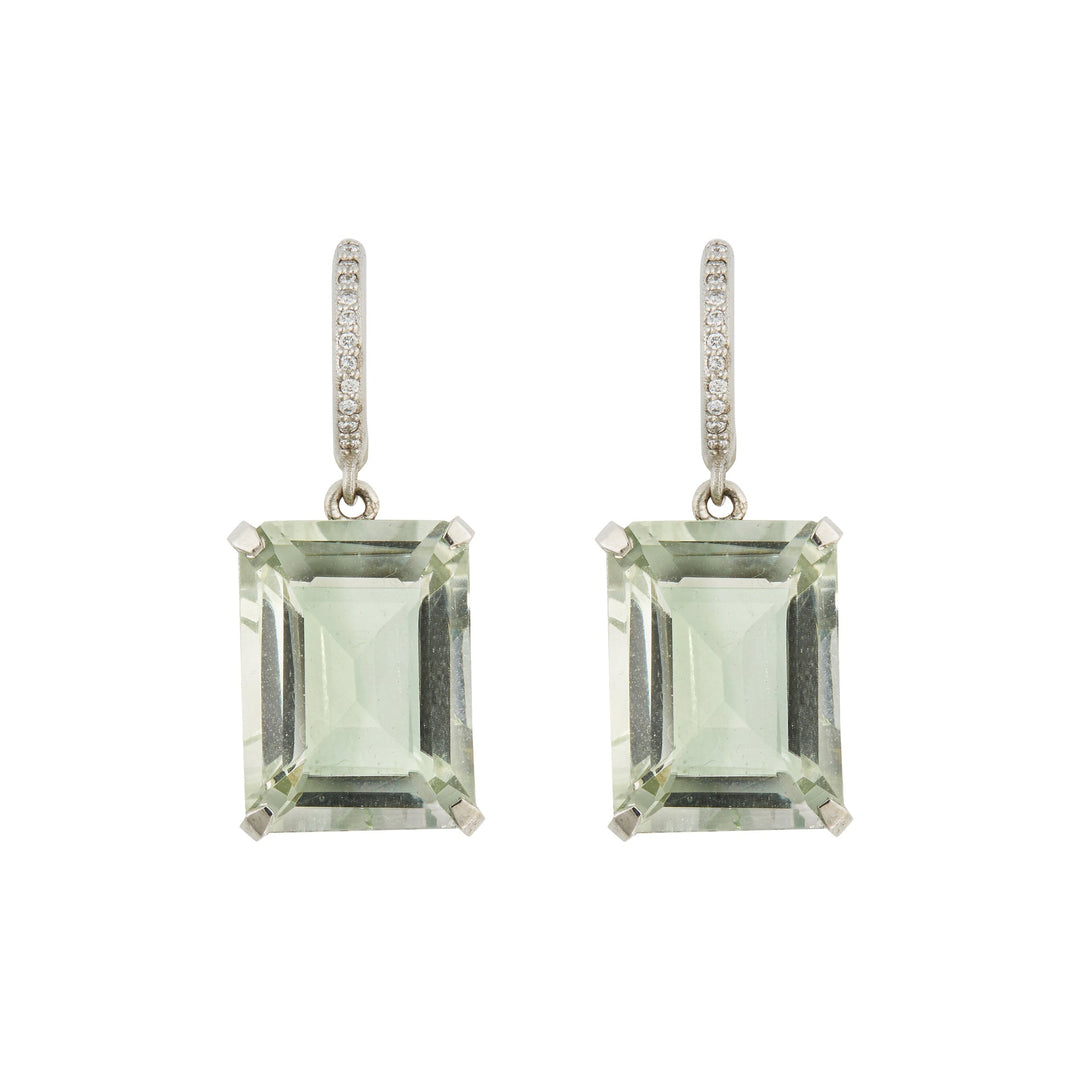 Royal Crown Green Amethyst Hoops - Crown - Ileana Makri