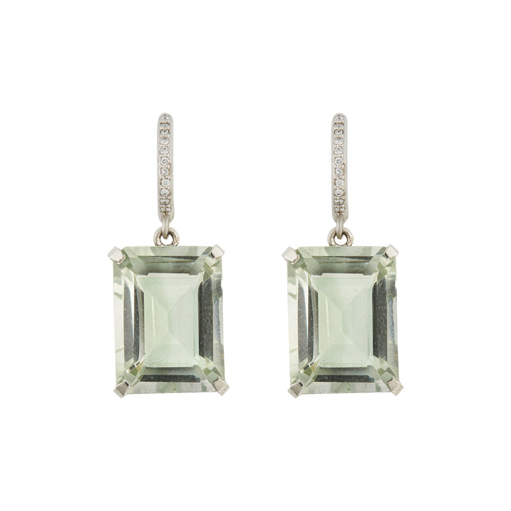 Royal Crown Green Amethyst Hoops - Crown - Ileana Makri