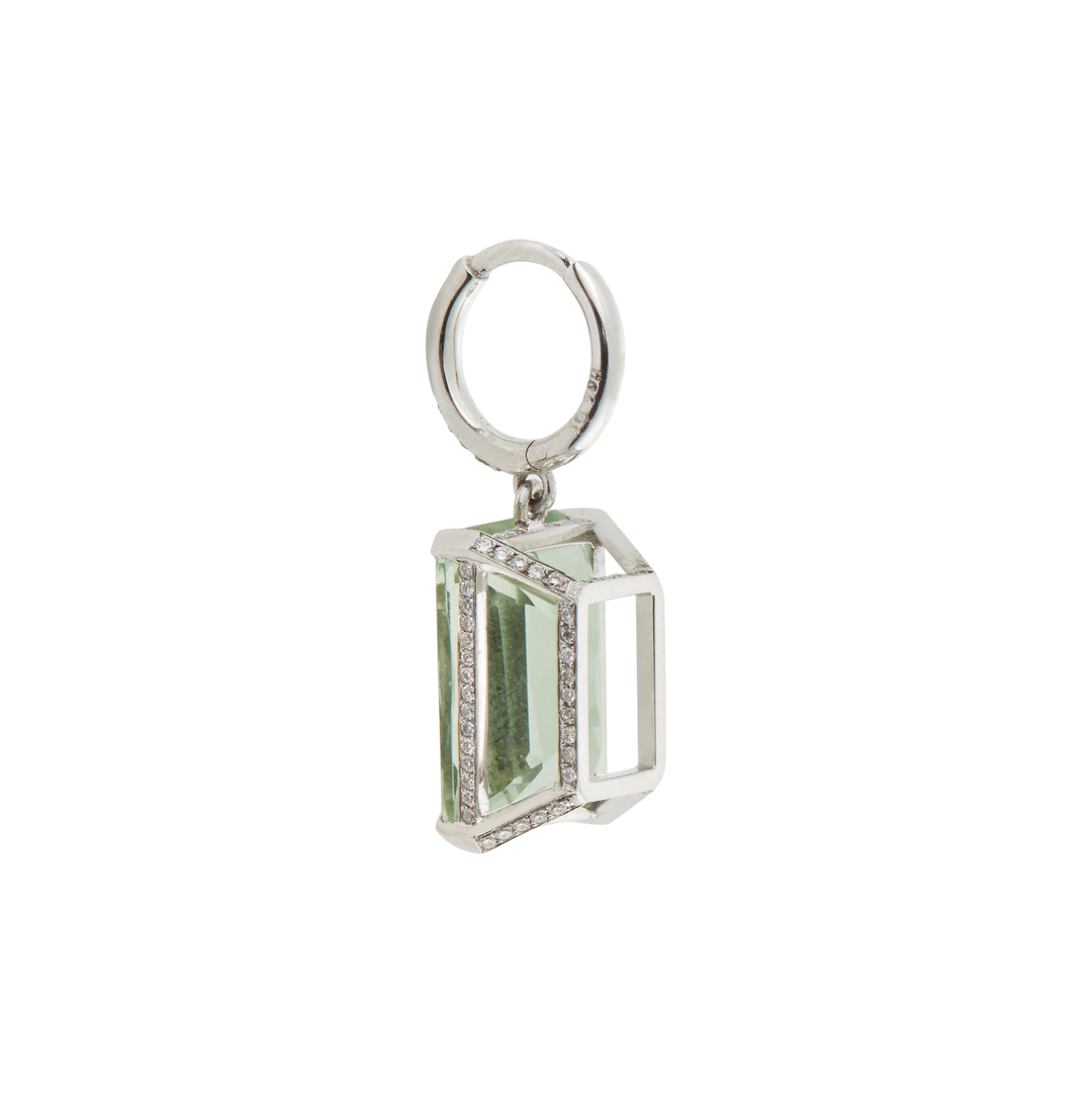 Royal Crown Green Amethyst Hoops - Crown - Ileana Makri