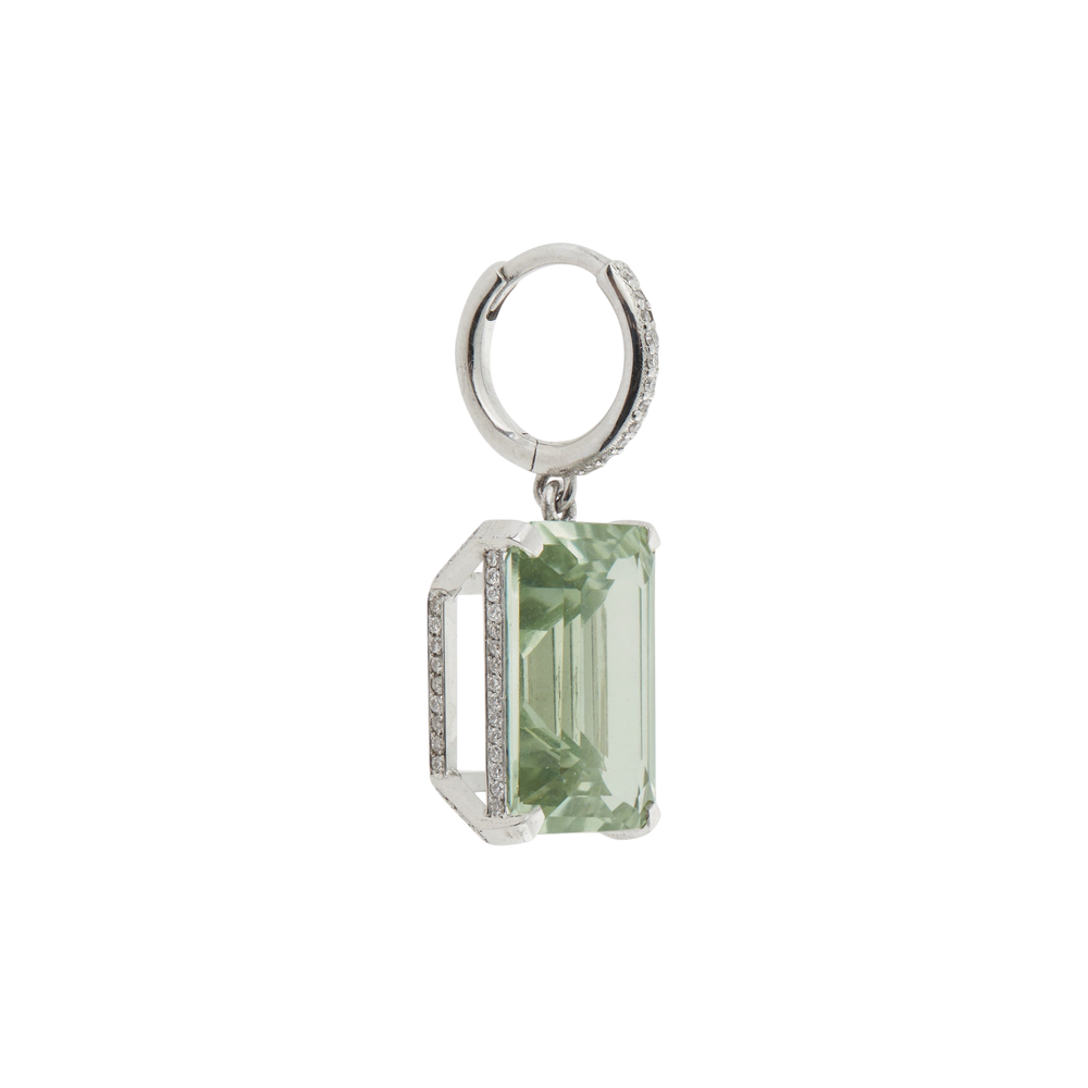 Royal Crown Green Amethyst Hoops - Crown - Ileana Makri