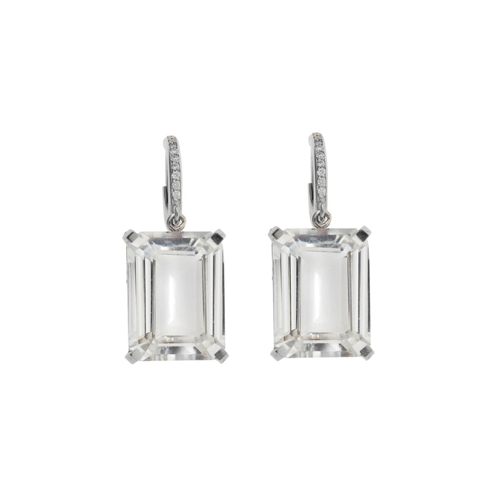 Royal Crown White Topaz Hoops - Crown - Ileana Makri