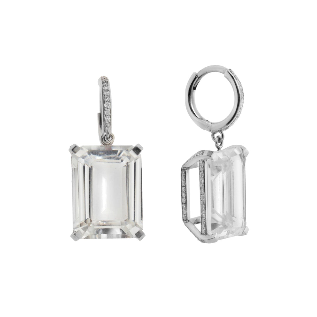 Royal Crown White Topaz Hoops - Crown - Ileana Makri