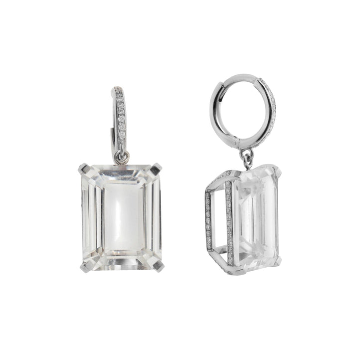 Royal Crown White Topaz Hoops - Crown - Ileana Makri