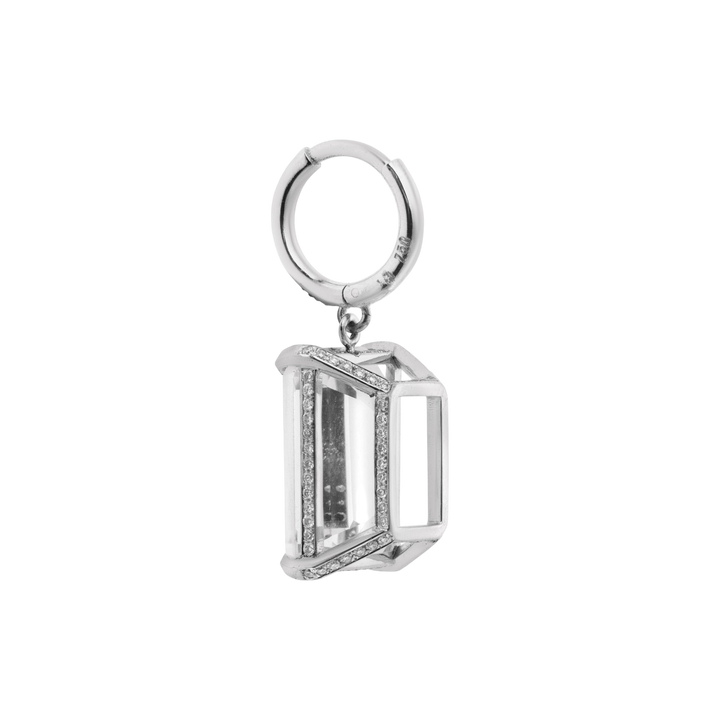 Royal Crown White Topaz Hoops - Crown - Ileana Makri