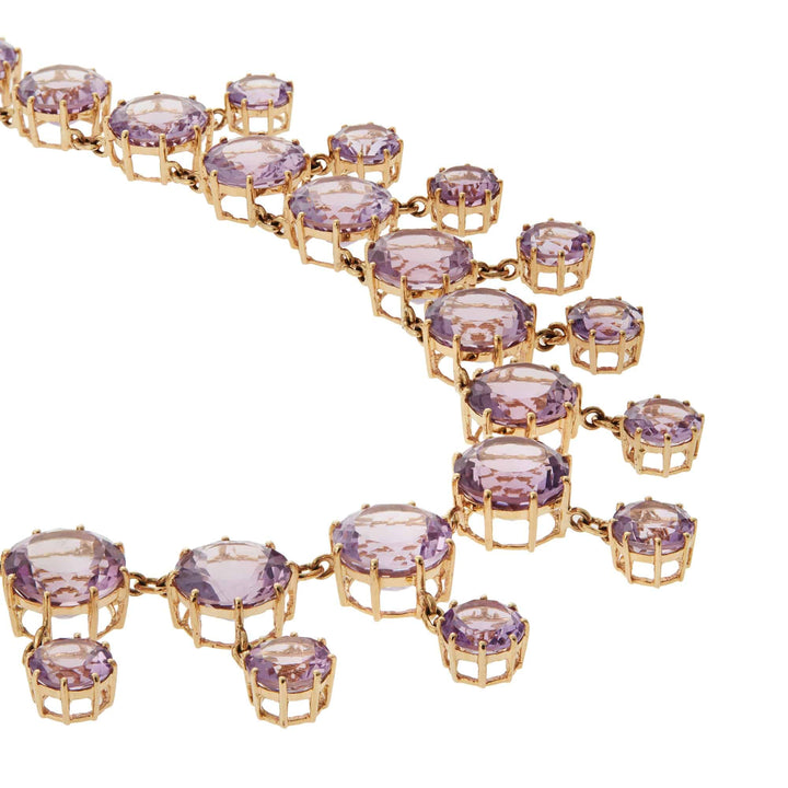 Royal Necklace Pink Amethyst - Crown - Ileana Makri store