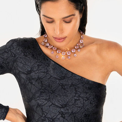 Royal Necklace Pink Amethyst - Crown - Ileana Makri store