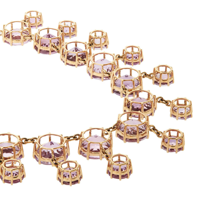 Royal Necklace Pink Amethyst - Crown - Ileana Makri store