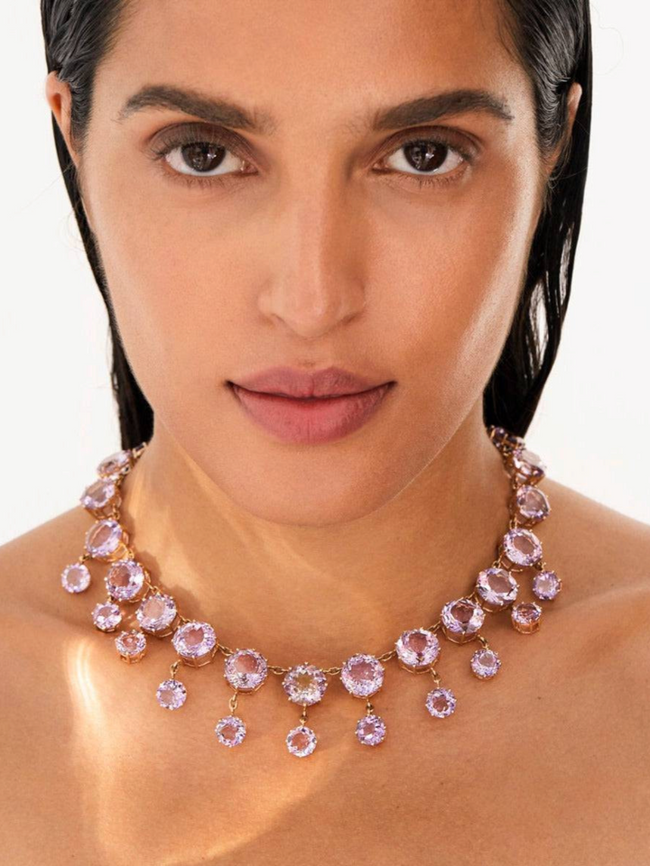 Royal Necklace Pink Amethyst - Crown - Ileana Makri