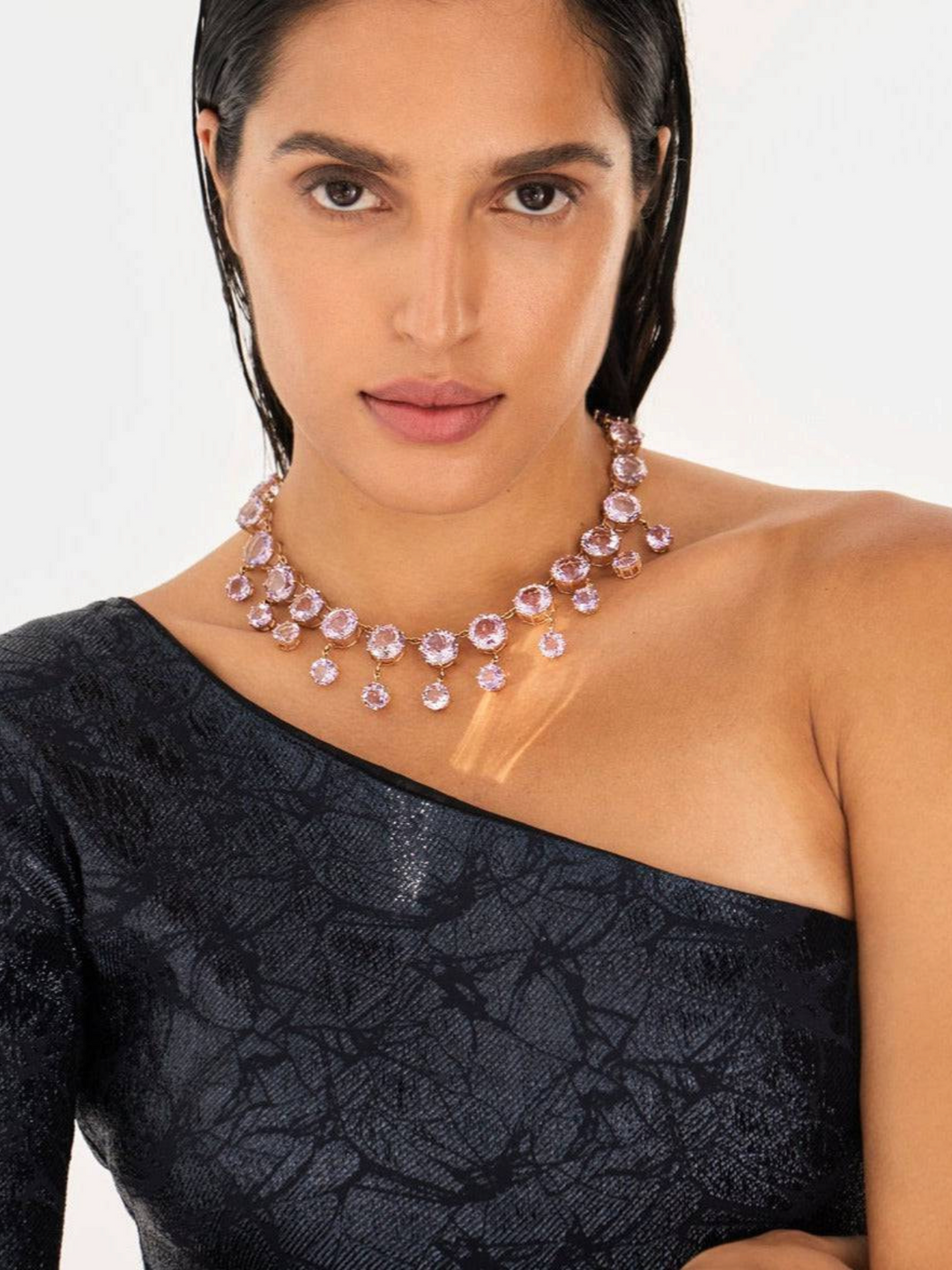 Royal Necklace Pink Amethyst - Crown - Ileana Makri