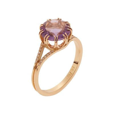 Royal Ring Small Purple Amethyst - Crown - Ileana Makri store
