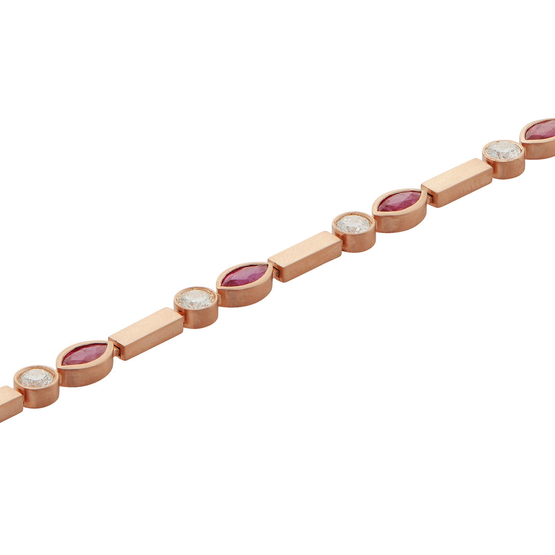 Ruby Navette Stream Bracelet P - D - Ru - Cascade - Ileana Makri