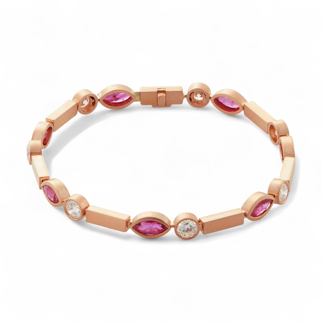 Ruby Navette Stream Bracelet P - D - Ru - Cascade - Ileana Makri