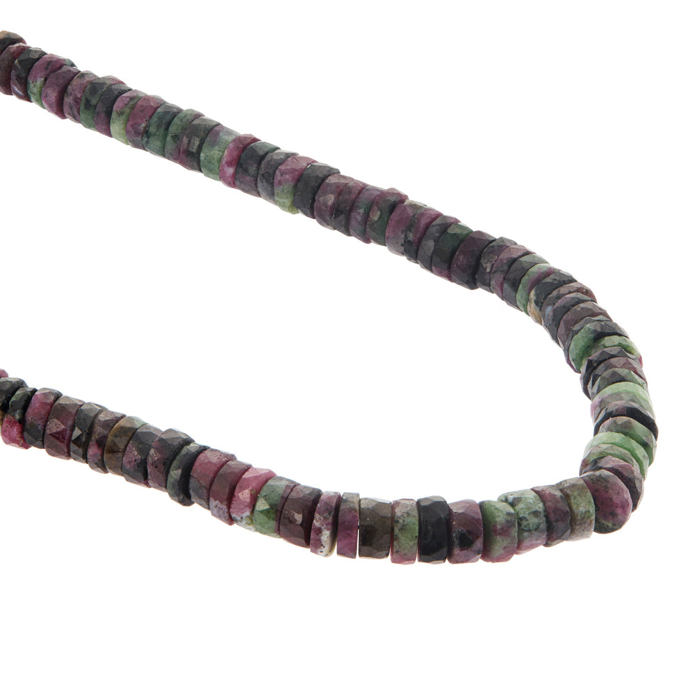 Ruby Zoisite Beaded Necklace (45cm) - Globetrotter - Ileana Makri