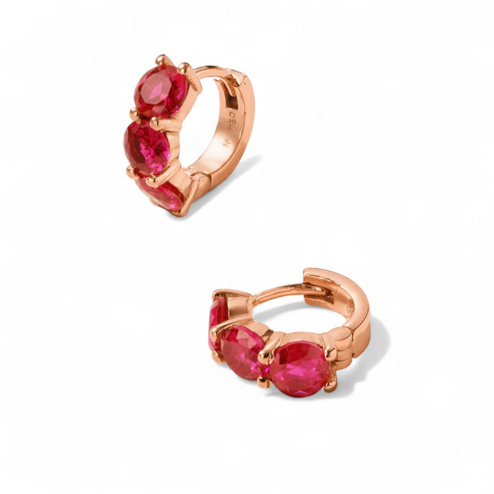 Huggie Hoops Ruby