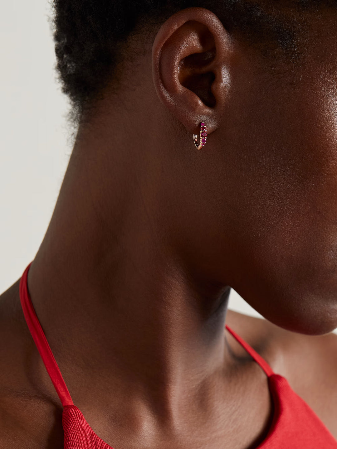 Ripple Medium Ruby Hoops