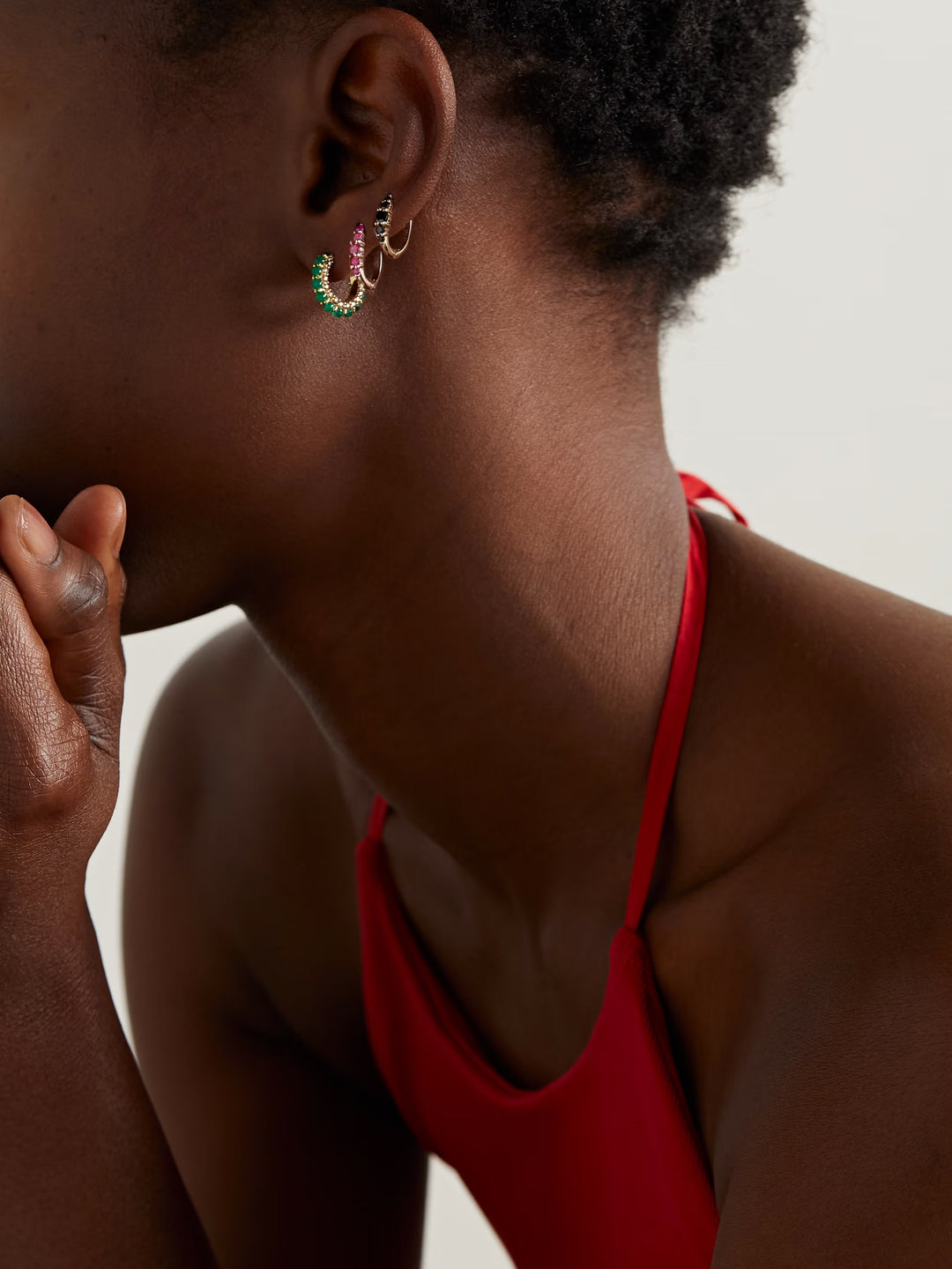 Ripple Medium Ruby Hoops